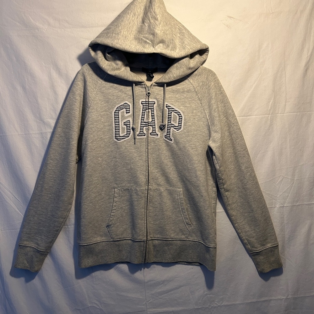 Gap Women’s Gray Zip Hoodie Size Lg, worn once, Excellent Condition. MAKE OFFER!